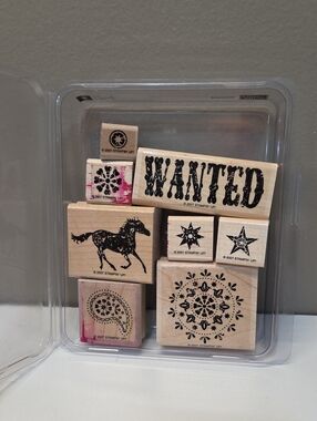 "WANTED" Stampin Up Wooden Stamp Set